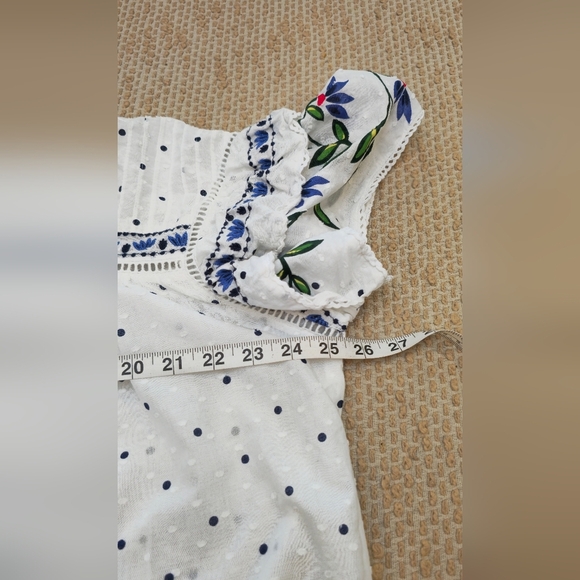 Calligraphie By Anthropology Women’s Top Blouse Xl  Flounce Sleeve - Picture 5 of 11